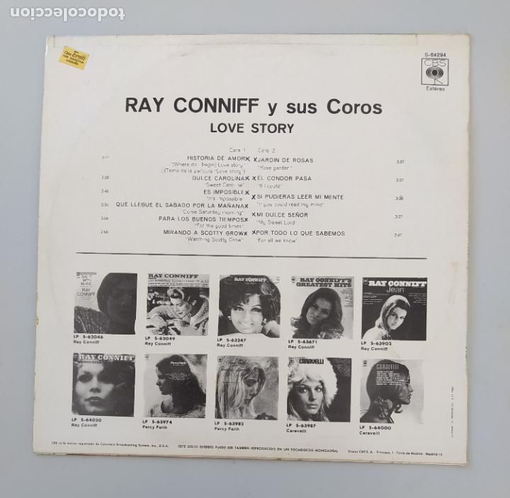 Discos de vinilo: RAY CONNIFF - LOVE STORY - LP. TDKLP4 - Foto 2
