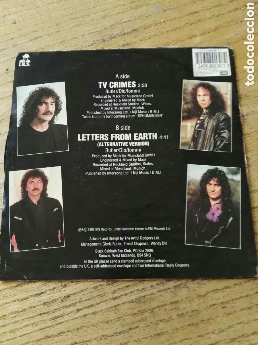 Discos de vinilo: Black sabbath single promo tv crimes - Foto 2
