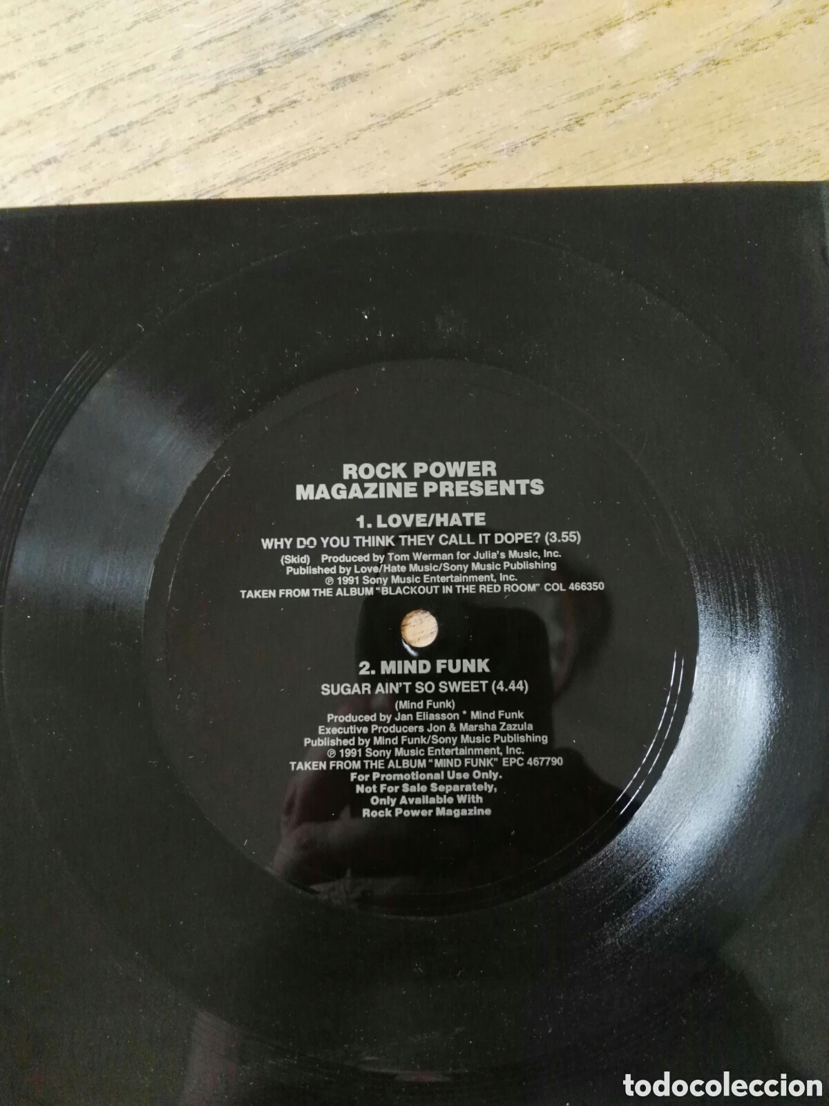 Discos de vinilo: Love/hate mindfunk flexidisc promo Rock power single promo flexidisc split 1991 - Foto 1
