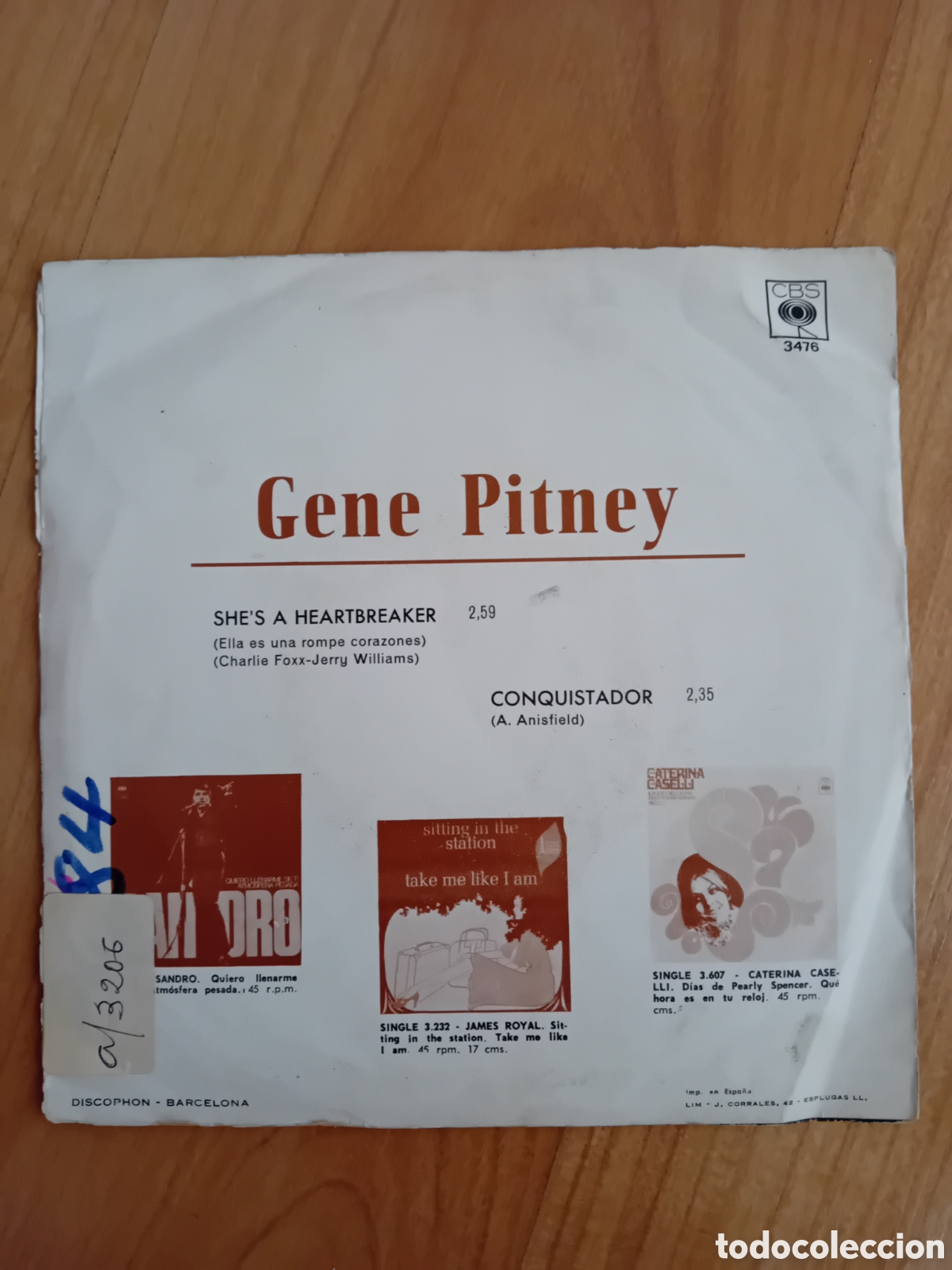 Discos de vinilo: GENE PITNEY. SHES A HEARTBREAKER - Foto 2