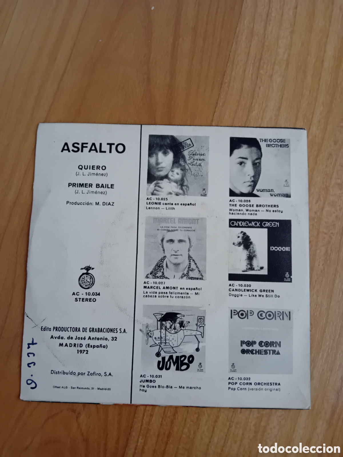 Discos de vinilo: ASFALTO. QUIERO - Foto 2