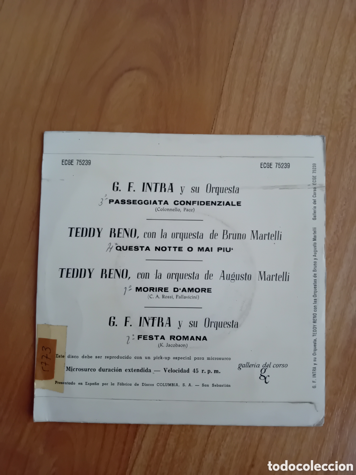 Discos de vinilo: G F INTRA. TEDDY RENO - Foto 2