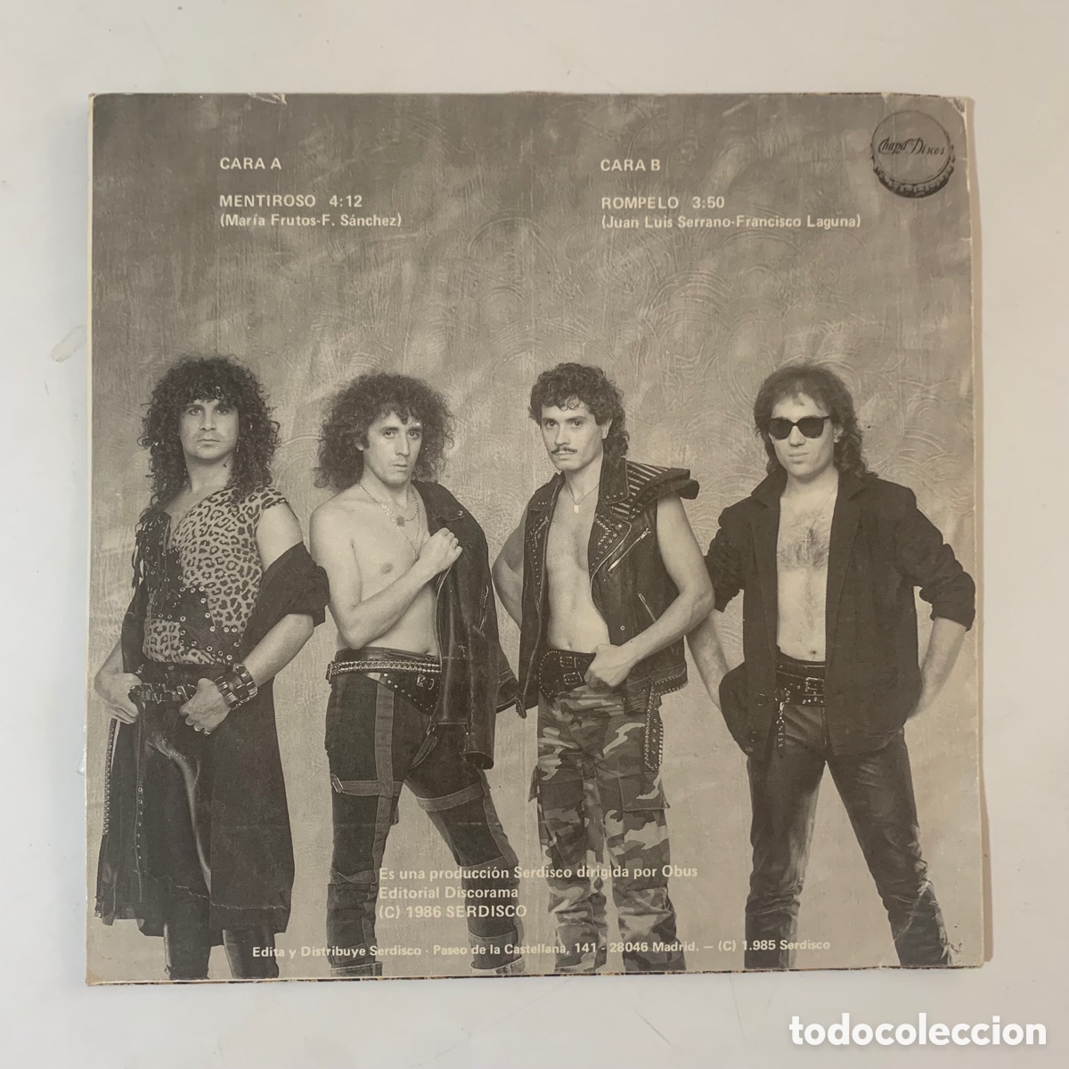 Discos de vinilo: Single ep Obus - Mentiroso de 1986 - Foto 2