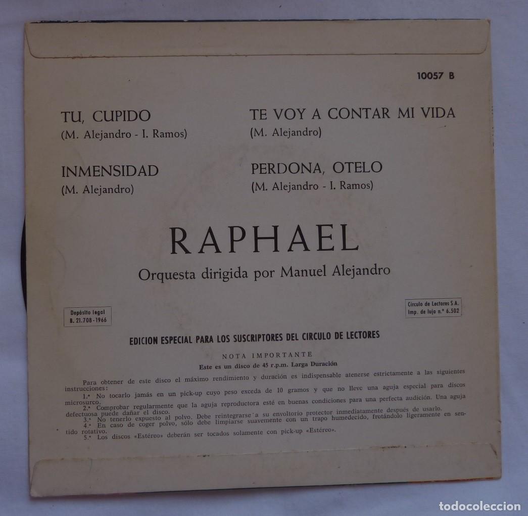 Discos de vinilo: RAPHAEL // TU CUPIDO+3 // 1966 // ORLADOR // EP - Foto 2