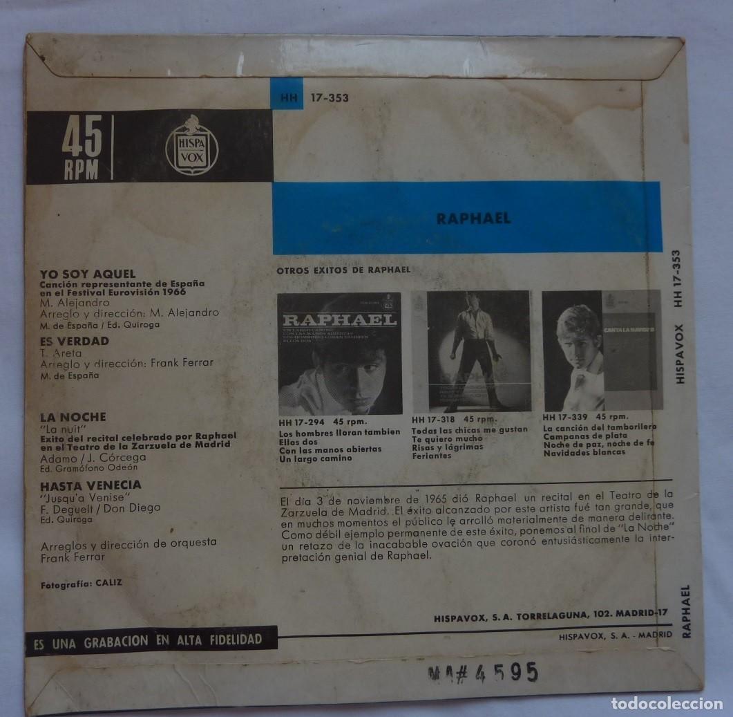 Discos de vinilo: RAPHAEL // YO SOY AQUEL+3 // 1966 // EP - Foto 2