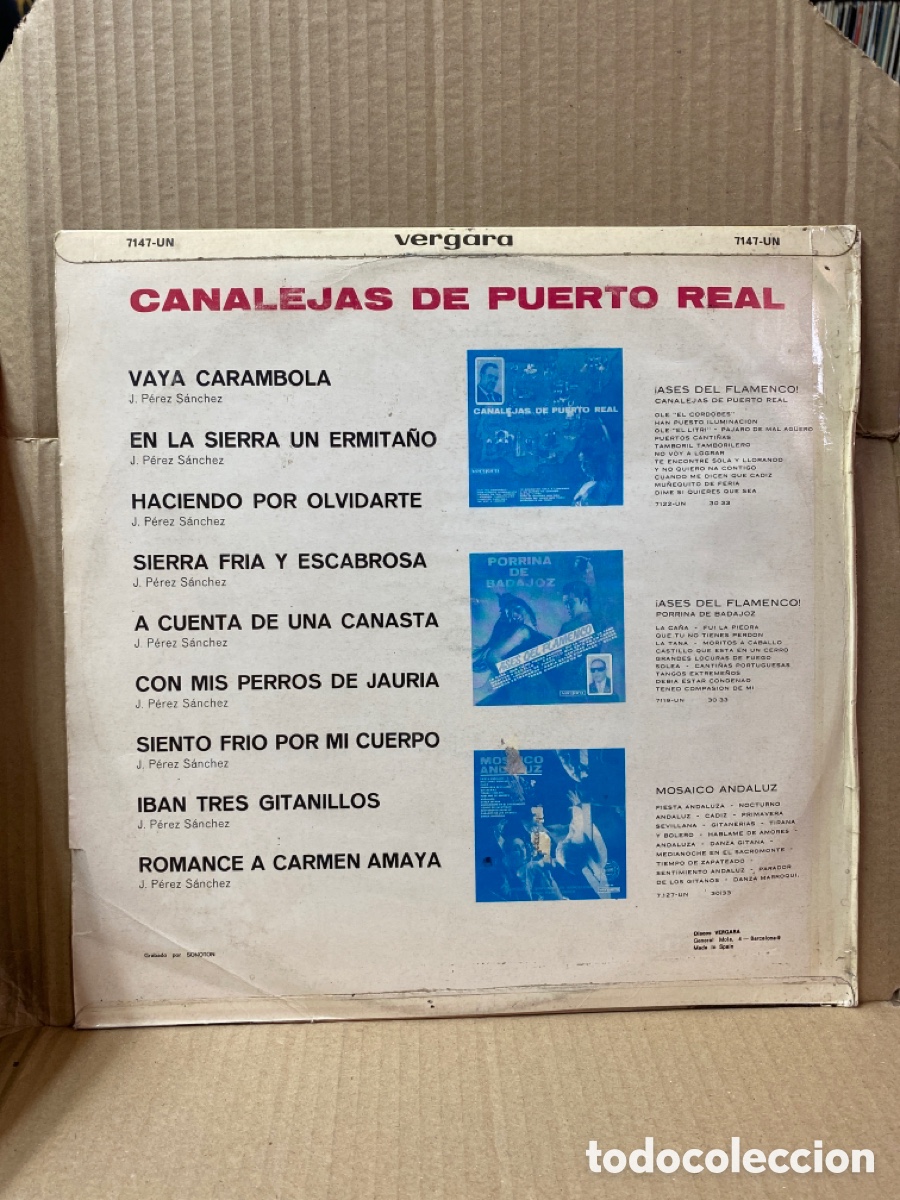 Discos de vinilo: LP CANALEJAS DE PUERTO REAL. - Foto 2