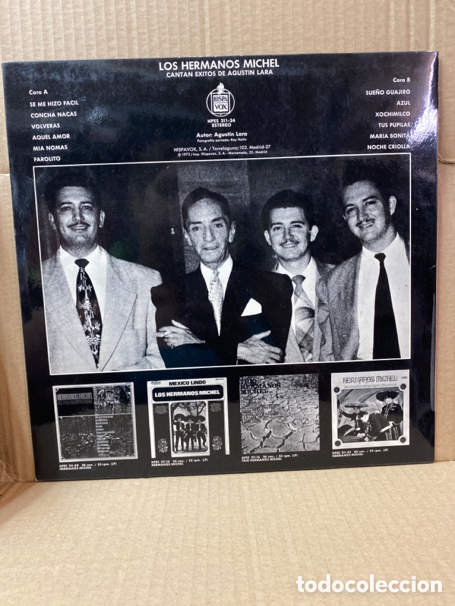 Discos de vinilo: LP LOS HERMANOS MICHEL CANTAN &Eacute;XITOS DE AGUST&Iacute;N LARA. - Foto 2