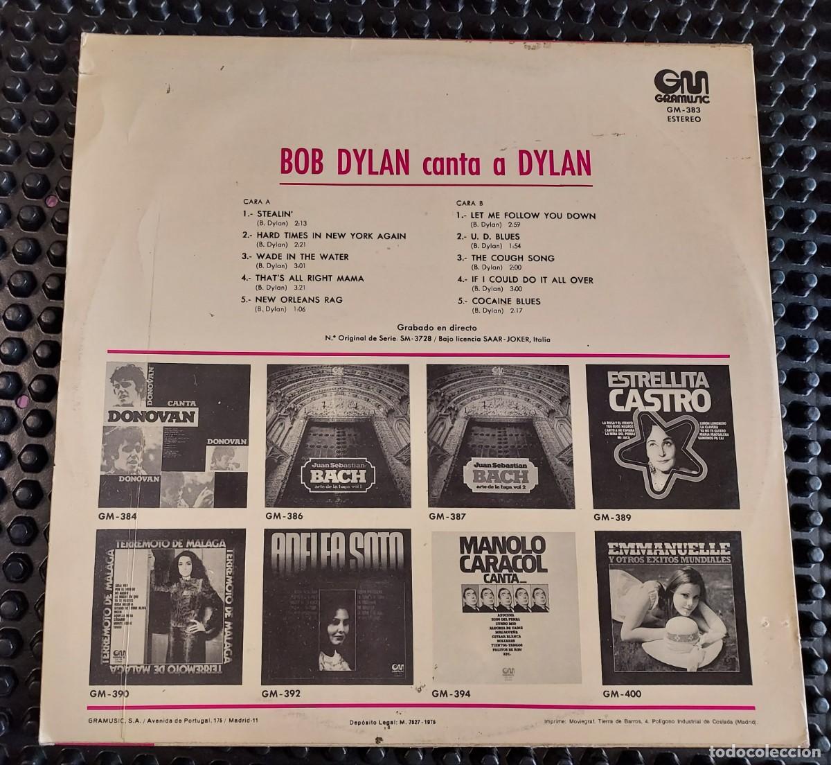 Discos de vinilo: BOB DYLAN - DYLAN CANTA DYLAN - LP GRAMUSIC 1975 - Foto 3