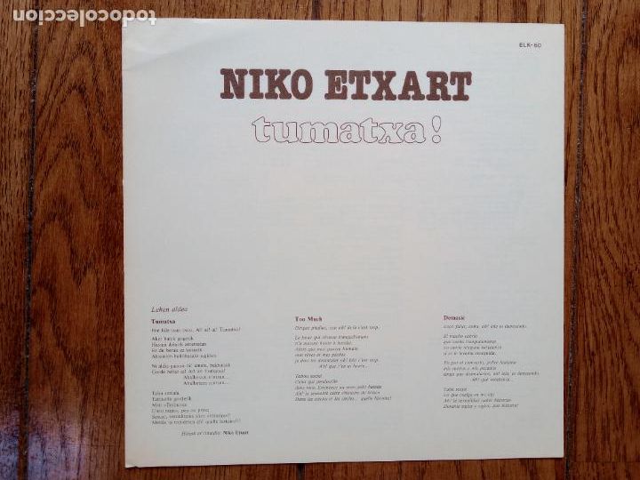 Discos de vinilo: Niko Etxart - tumatxa - Foto 3