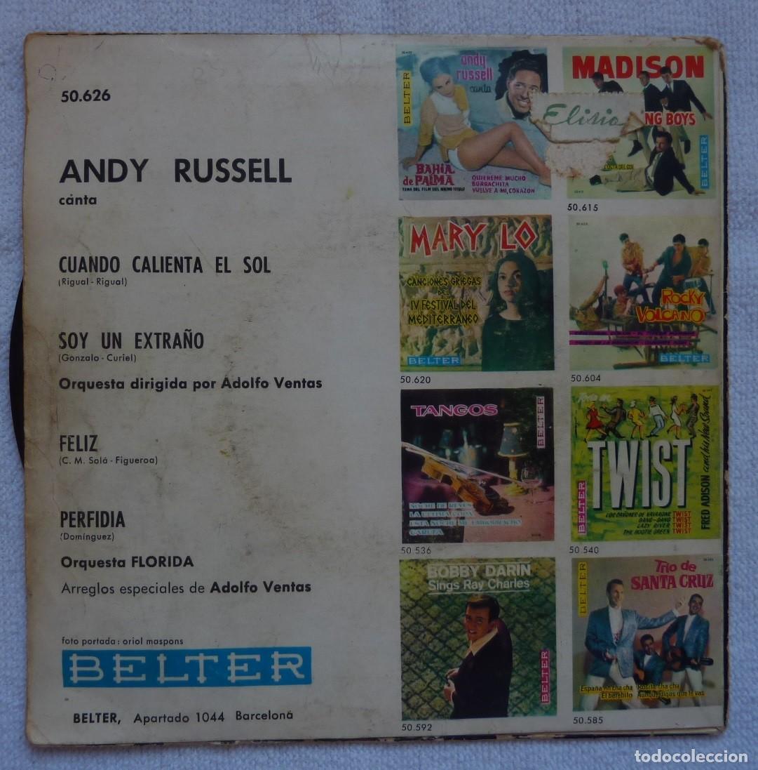 Discos de vinilo: ANDY RUSSELL // CUANDO CALIENTA DEL SOL+3 // 1962 // EP - Foto 2