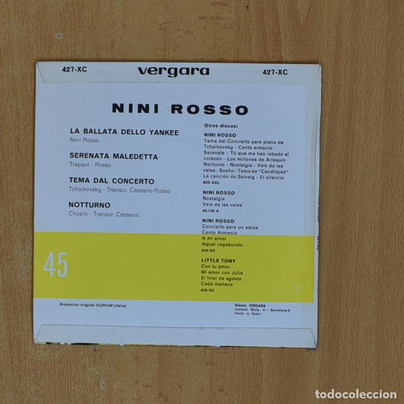Discos de vinilo: NINI ROSSO - LA BATALLA DELLO YANKEE + 3 - EP - Foto 2