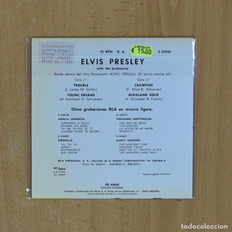 Discos de vinilo: ELVIS PRESLEY - KING CREOLE - EP - Foto 2