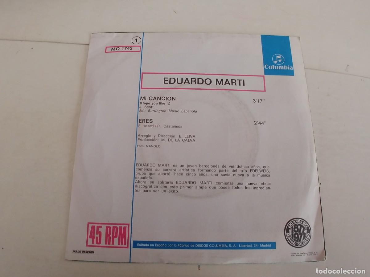 Discos de vinilo: EDUARDO MARTI-SINGLE MI CANCION-NUEVO - Foto 2