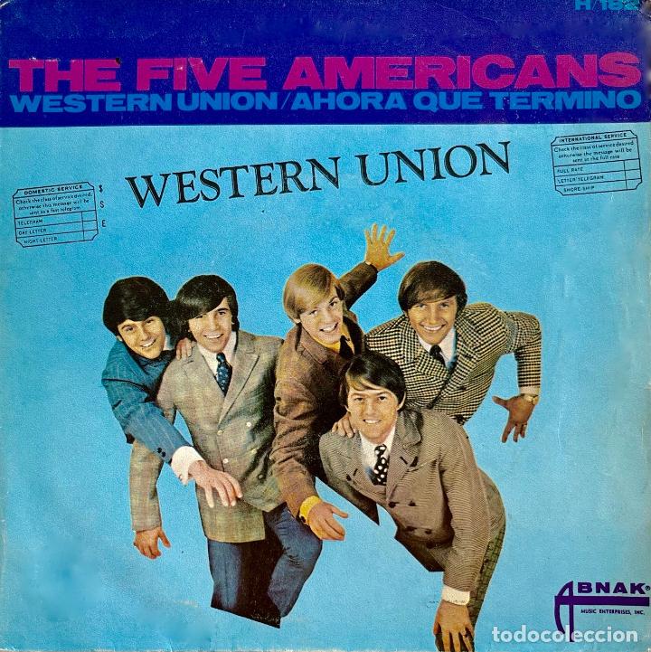 Discos de vinilo: THE FIVE AMERICANS, WESTER UNION. PORTADA DE SINGLE ESPA&Ntilde;A - Foto 1
