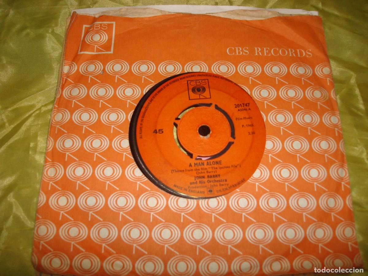 Discos de vinilo: JOHN BARRY. A MAN ALONE / BARBRA&acute;S THEME. CBS, 1965. EDC. UK - Foto 1