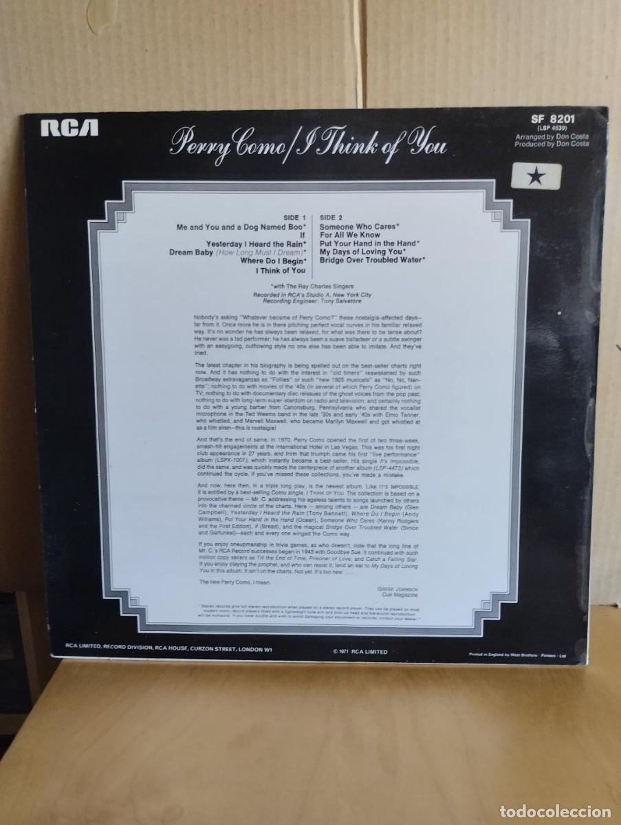 Discos de vinilo: PERRY COMO ---- I THINK OF YOU - Foto 2