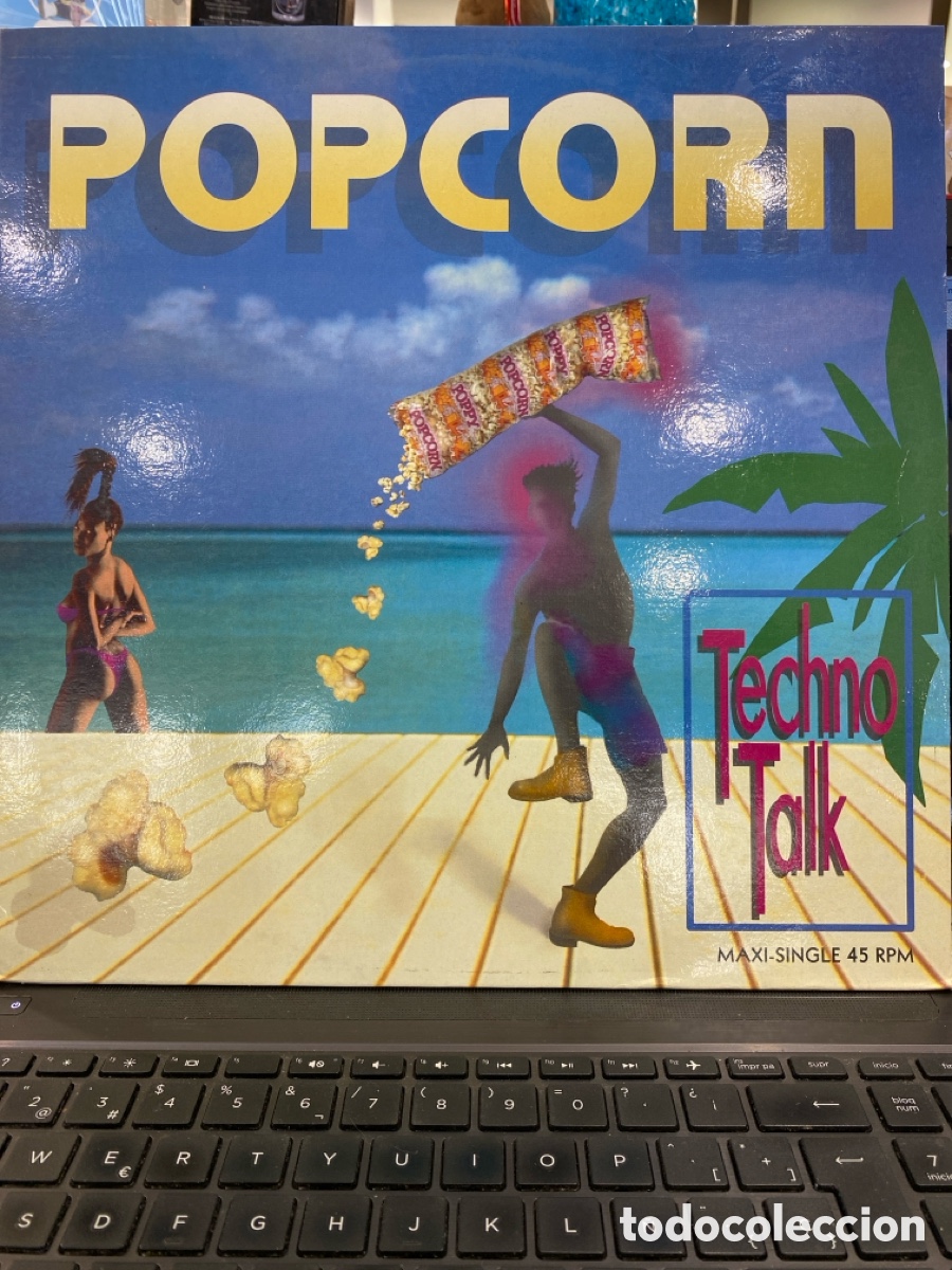 Discos de vinilo: POP CORN - TECHNO TALK MAXI SINGLE SPAIN 1990 - Foto 1