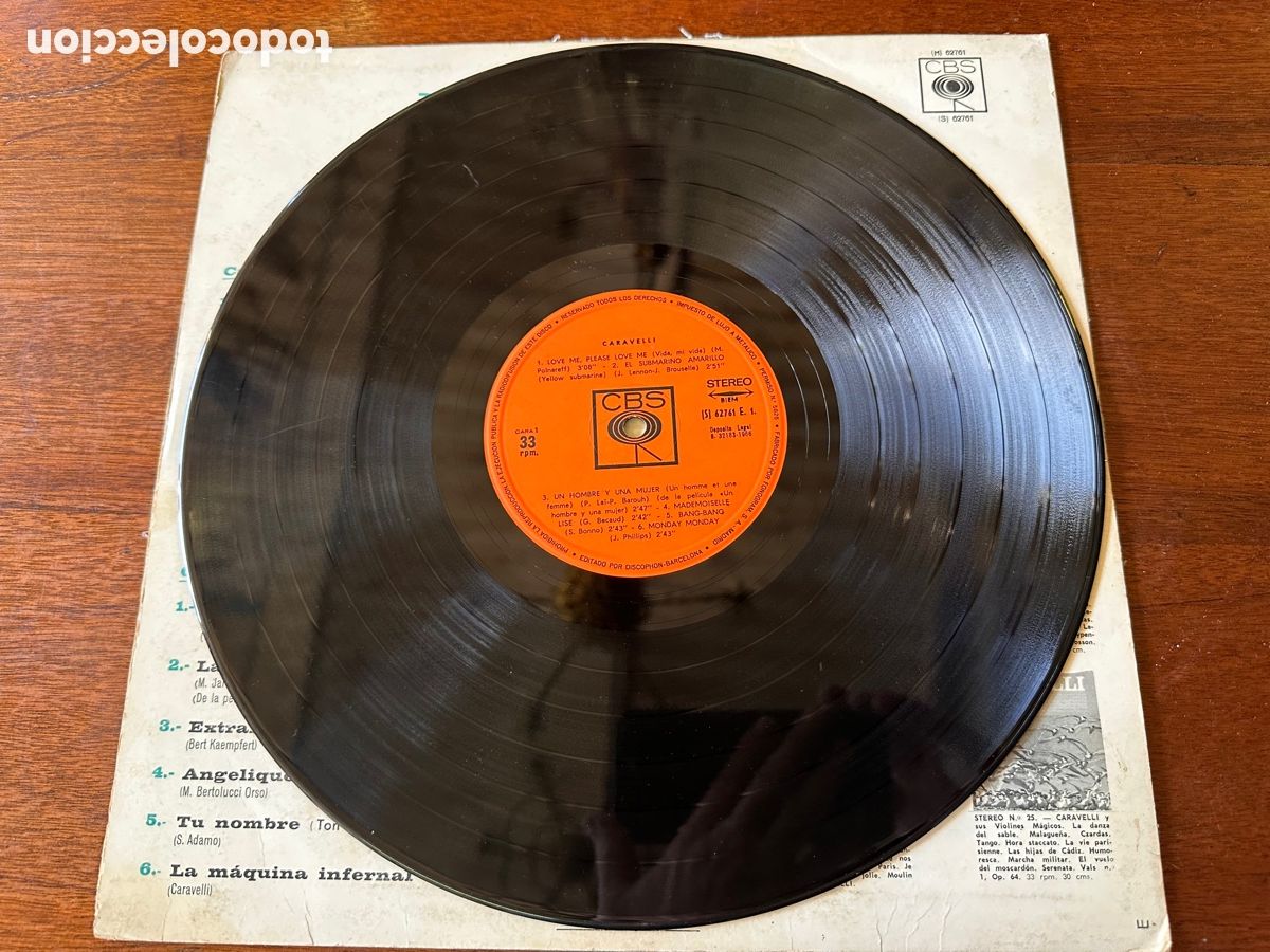 Discos de vinilo: CARAVELLI - PLESE LOVE ME 1966 CBS - Foto 4
