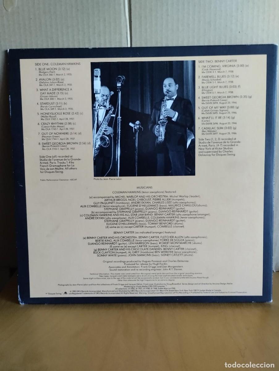 Discos de vinilo: COLEMAN HAWKINS & BENNY CARTER --- SAME - Foto 2
