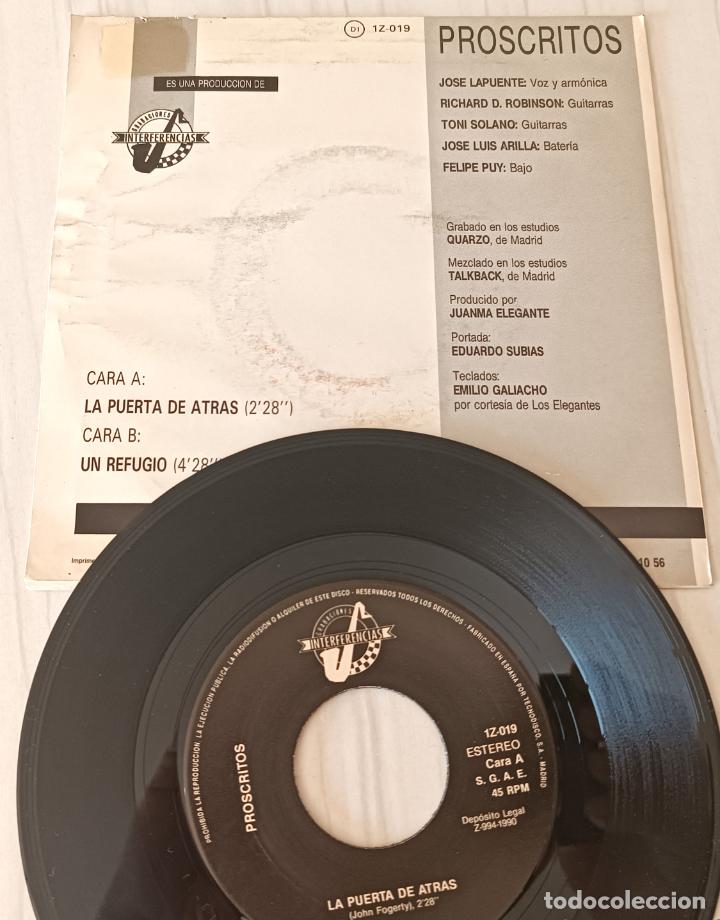 Discos de vinilo: PROSCRITOS - LA PUERTA DE ATR&Aacute;S GRAB. INTERFERENCIAS - 1990 - Foto 2