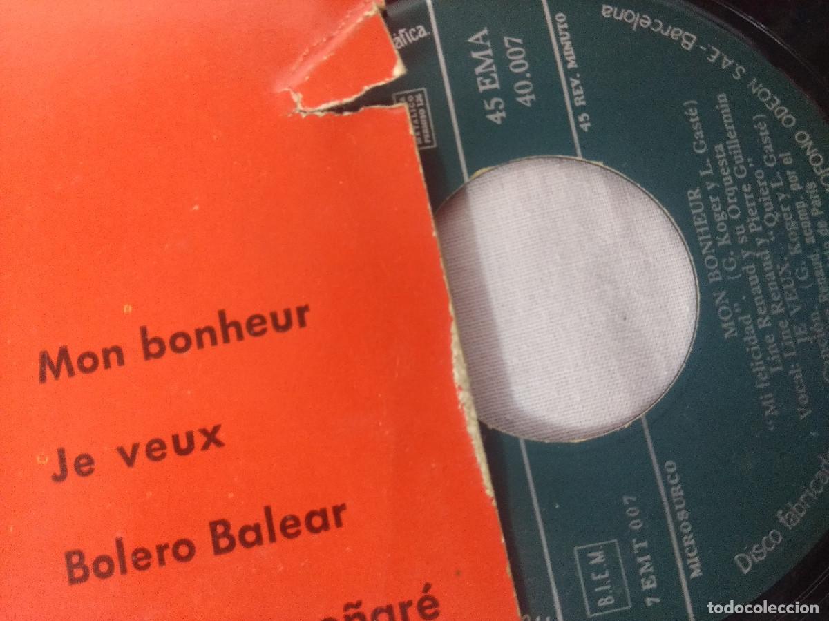 Discos de vinilo: LINE RENAUD/MON BONHEUR/SINGLE. - Foto 2