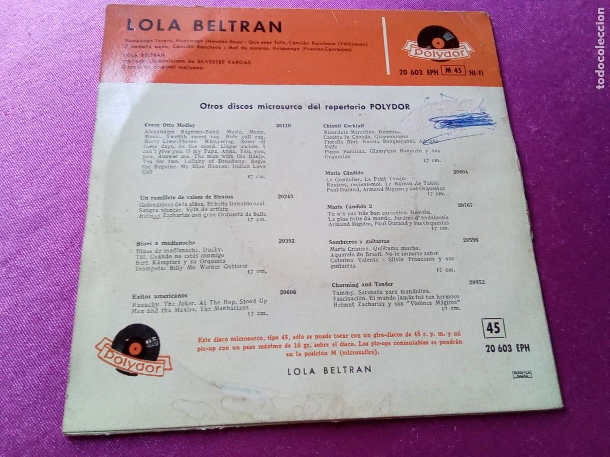 Discos de vinilo: LOLA BELTRAN EP L MA 2 5C2 - Foto 3