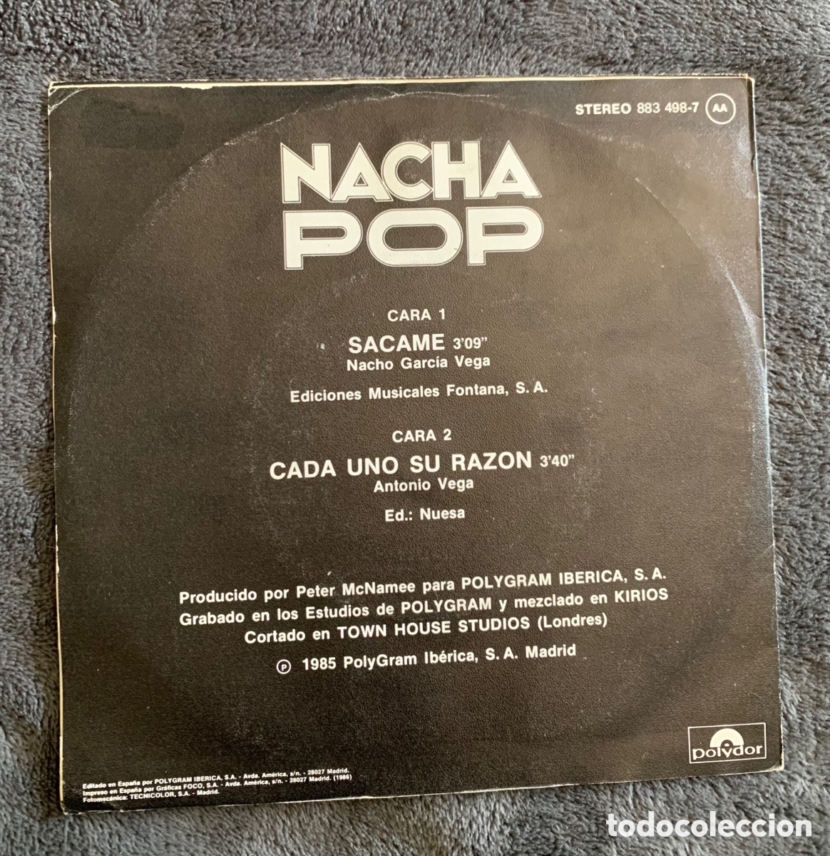 Discos de vinilo: Nacha Pop. Cada uno su Razon/ Sacame. Single. - Foto 2