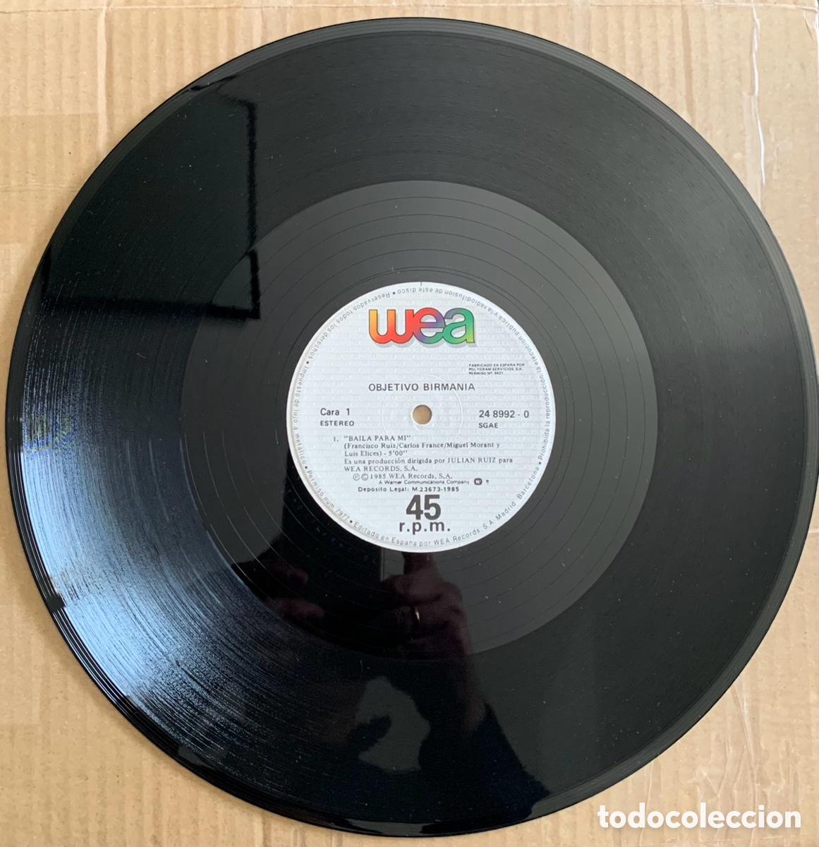 Discos de vinilo: Objetivo Birmania. Baila para m&iacute;. Maxi. - Foto 3
