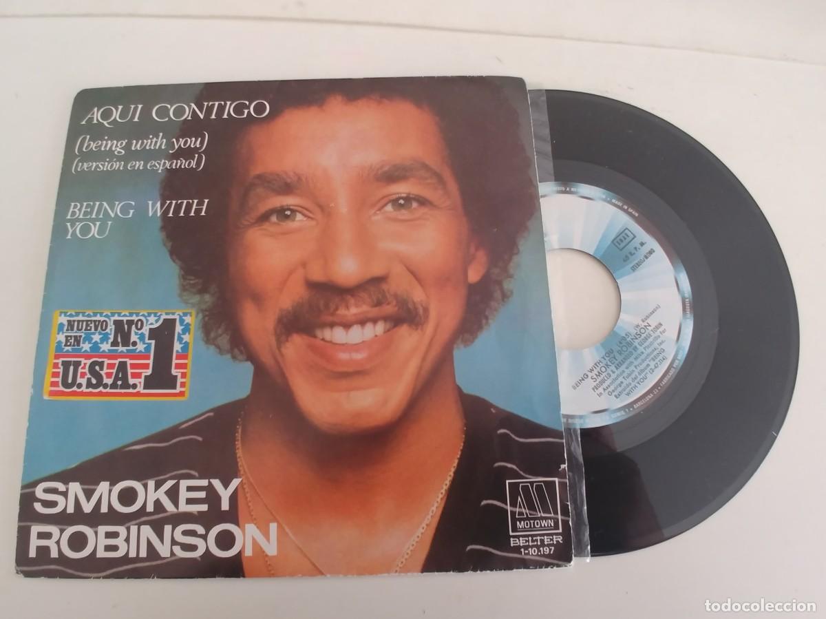 Discos de vinilo: SMOKEY ROBINSON-SINGLE AQUI CONTIGO - Foto 1