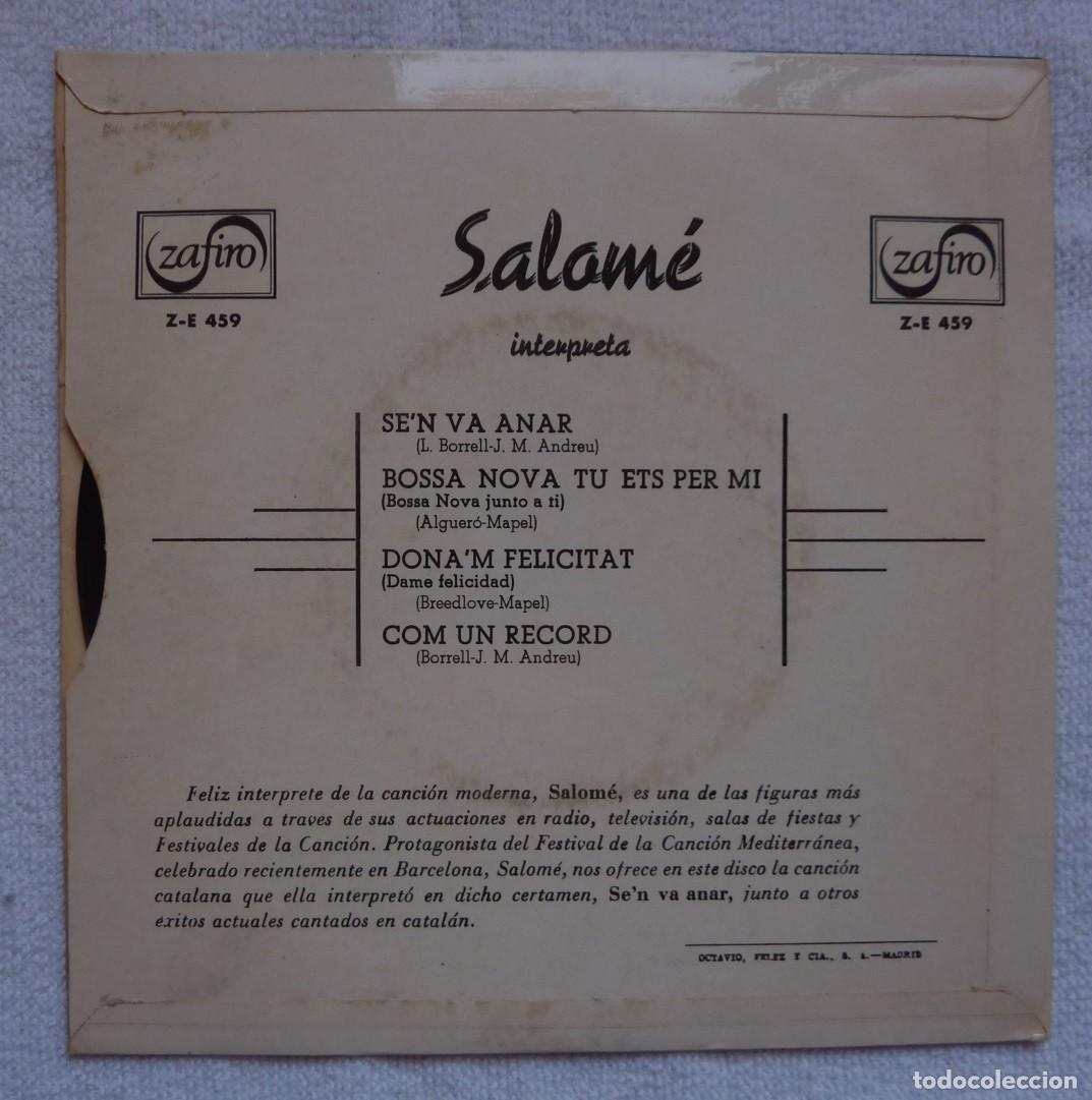 Discos de vinilo: SALOME // SEN VA ANAR+3 // 1963 // EP - Foto 2