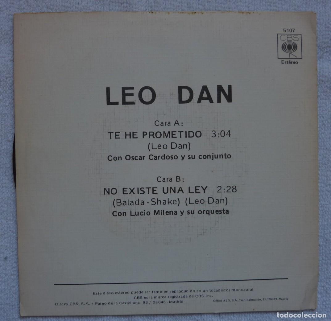 Discos de vinilo: LEO DAN // TE HE PROMETIDO // 1970 // SINGLE - Foto 2