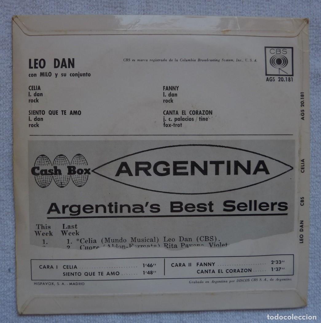 Discos de vinilo: LEO DAN // CELIA+3 // 1963 // EP - Foto 2