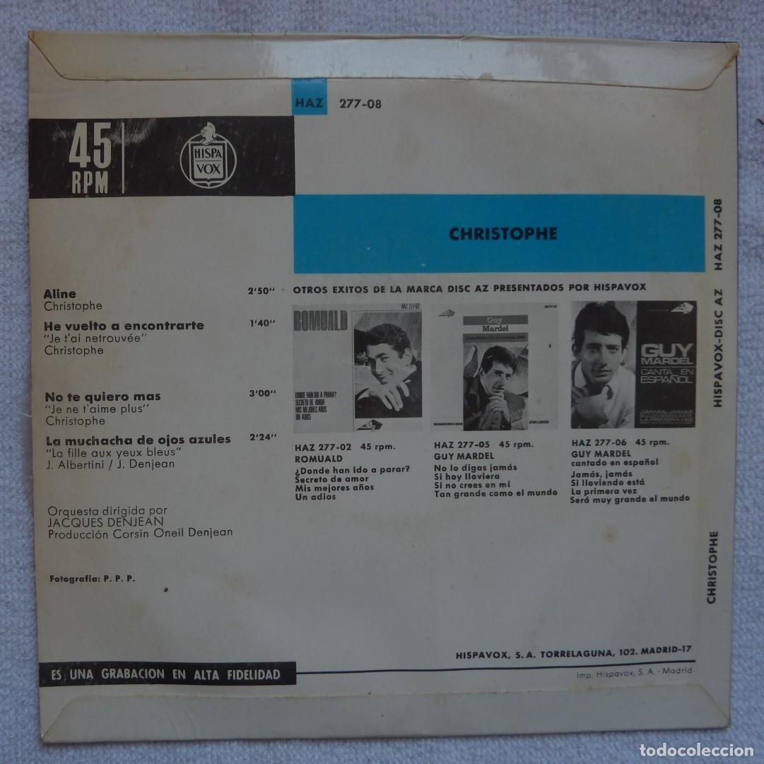 Discos de vinilo: CHRISTOPHE // ALINE+3 // 1965 // EP - Foto 2