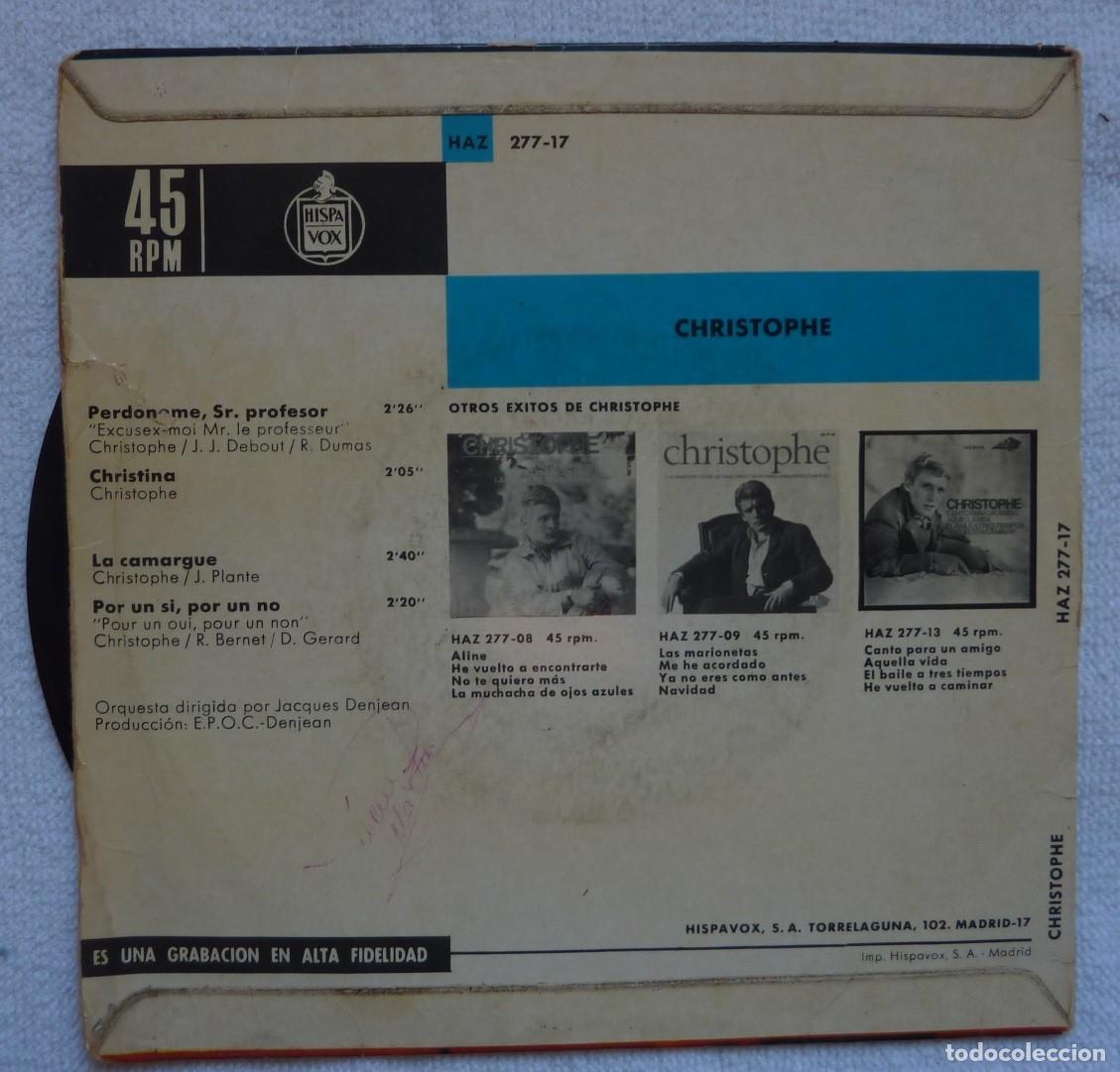 Discos de vinilo: CHRISTOPHE // PERDONAME,SR. PROFESOR+3 // 1966 // EP - Foto 2