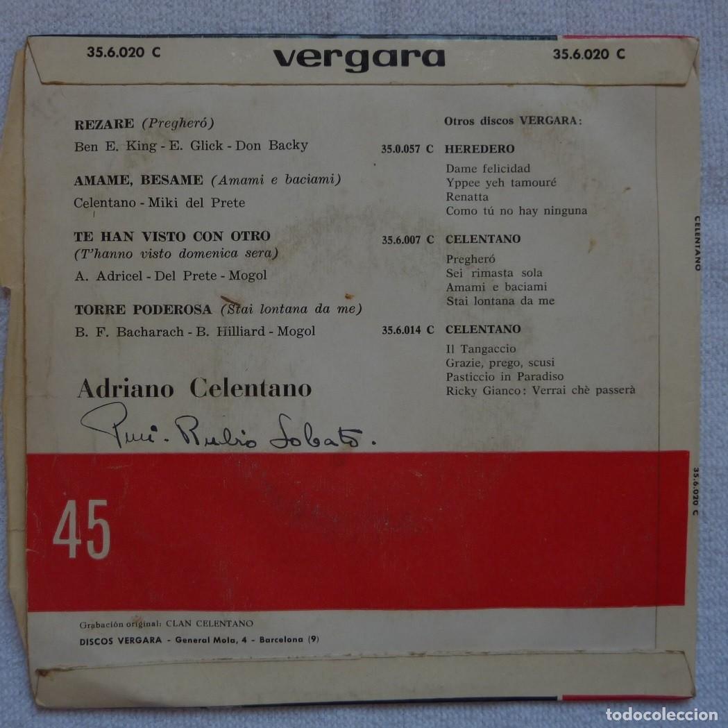 Discos de vinilo: ADRIANO CELENTANO // REZARE+3 // 1963 // EP - Foto 2
