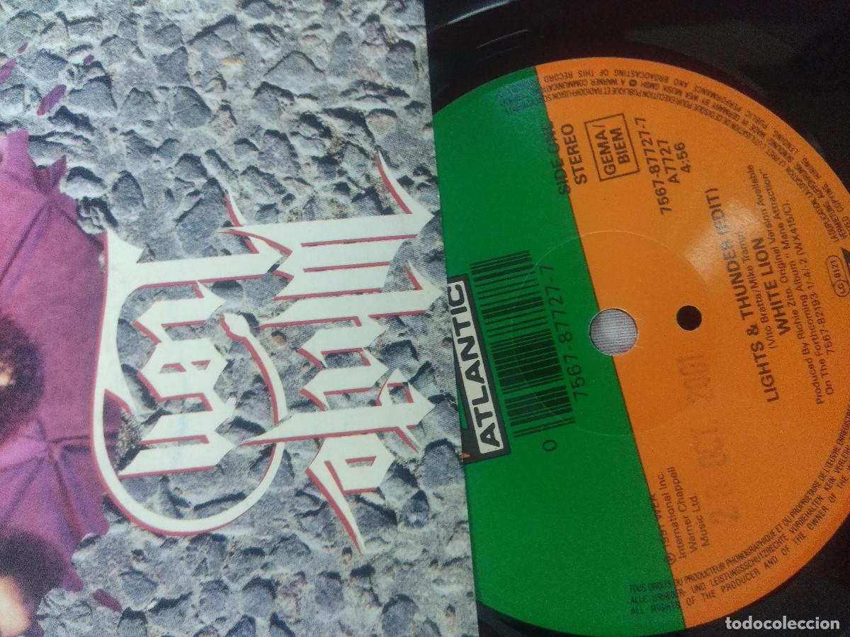 Discos de vinilo: WHITE LION/LIGHTS & THUNDER/SINGLE METAL. - Foto 2