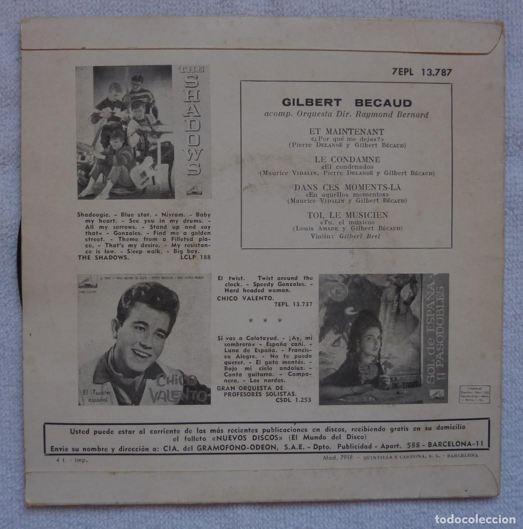 Discos de vinilo: GILBERT BECAUD // ET MAINTENANT+3 // 1962 // EP - Foto 2
