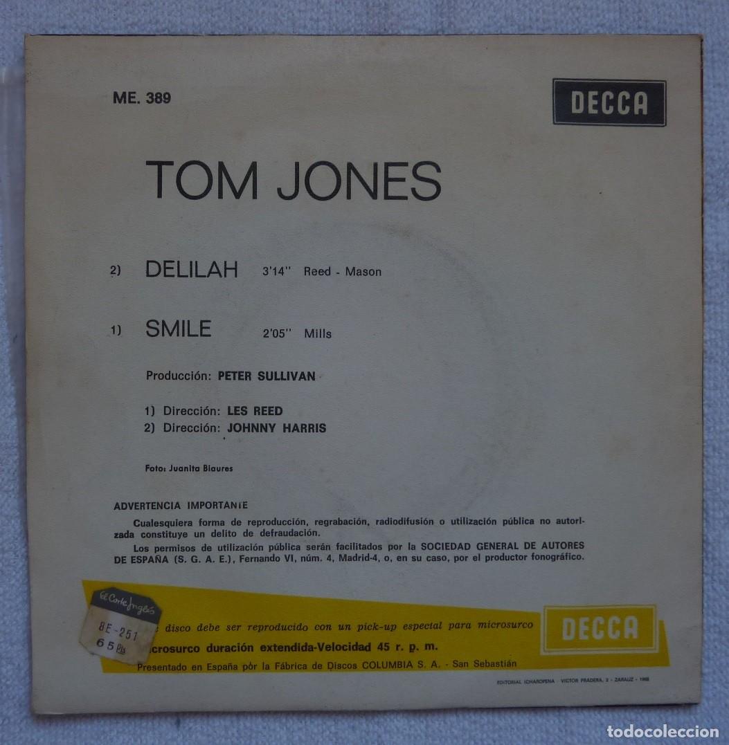 Discos de vinilo: TOM JONES // DELILAH // 1967 // SINGLE - Foto 2