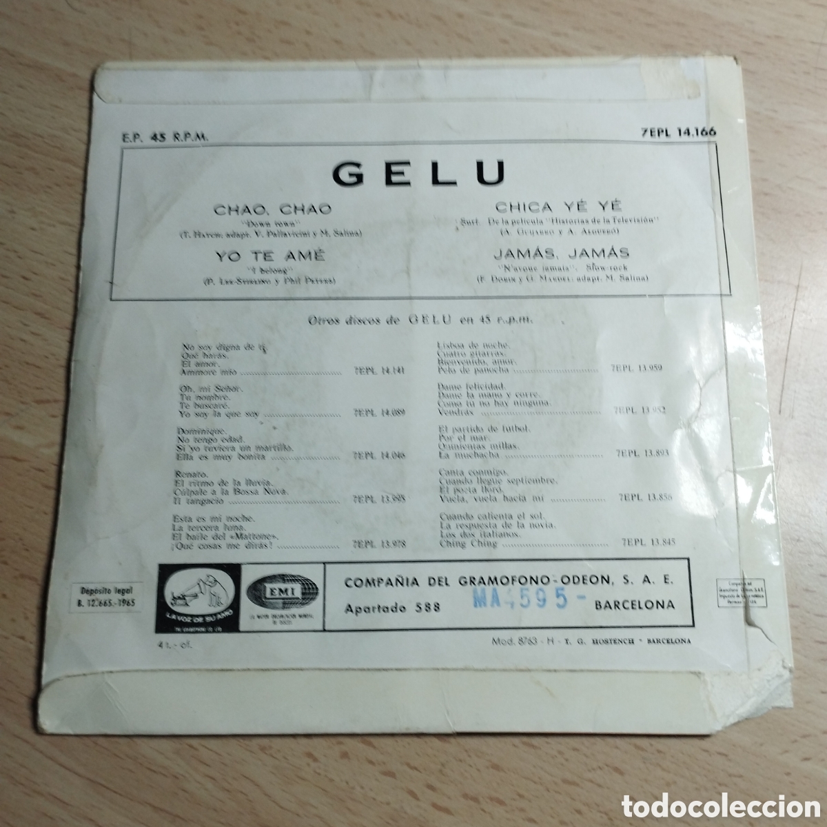 Discos de vinilo: EP 7&rdquo; Gelu 1965 Down Town + 3 . - Foto 3