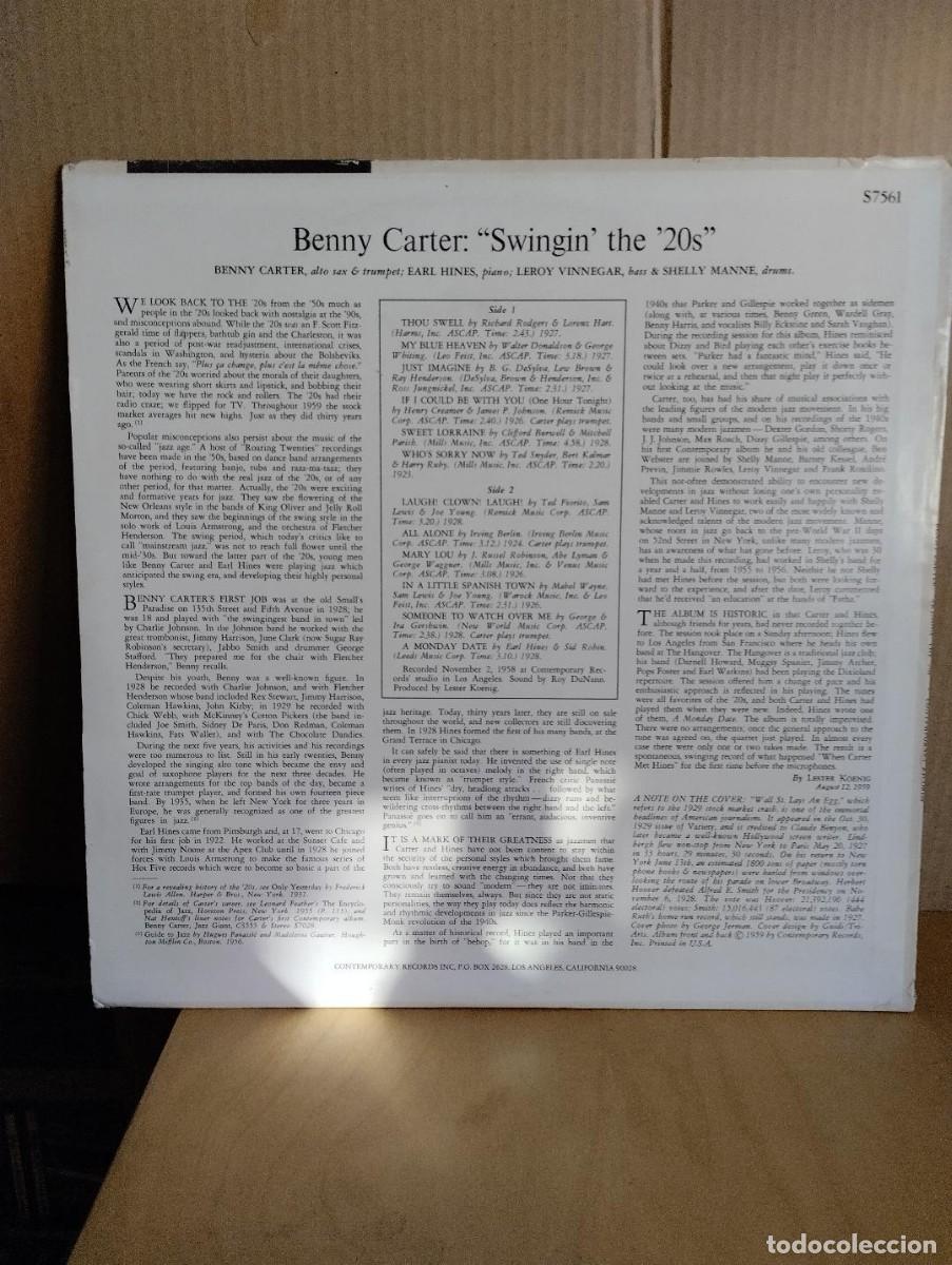 Discos de vinilo: THE BENNY CARTER QUARTETT ---- SWINGIN&acute;THE 20&acute;S - Foto 2
