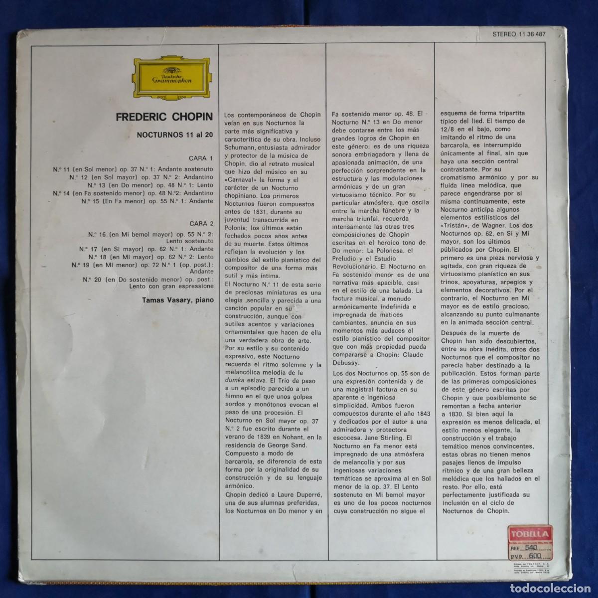 Discos de vinilo: LP CHOPIN NOCTURNOS VG/VG+ - Foto 2