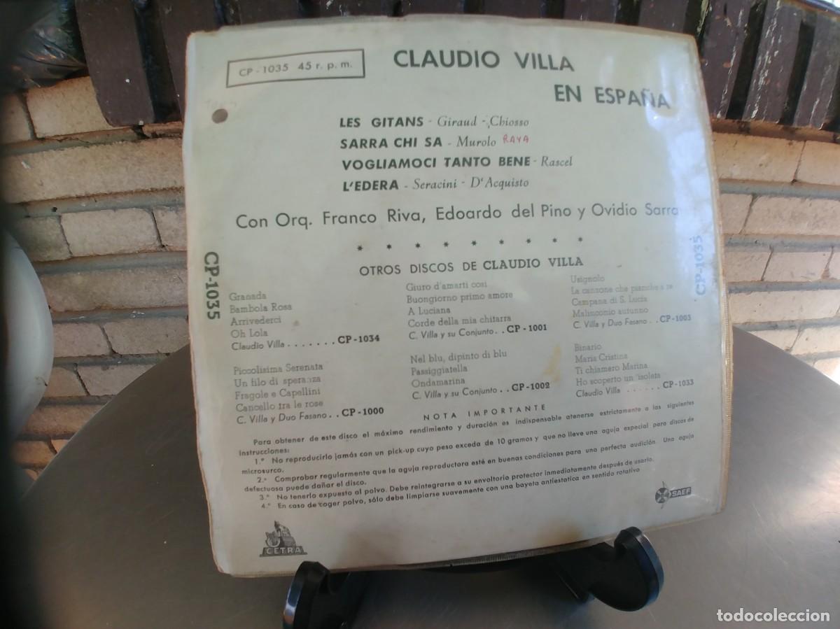 Discos de vinilo: CLAUDIO VILLA-EP LES GITANS +3 - Foto 2