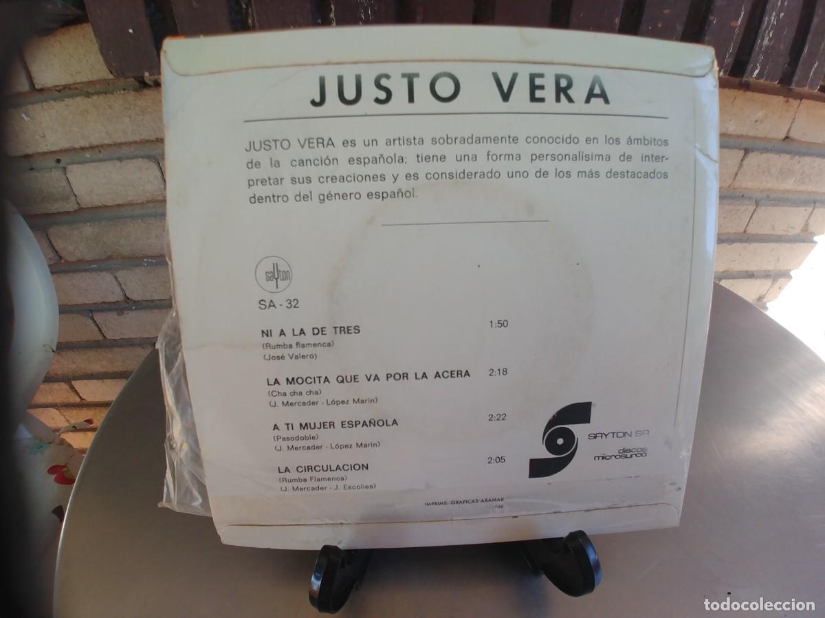 Discos de vinilo: JUSTO VERA-EP NI A LAS TRES +3 - Foto 2