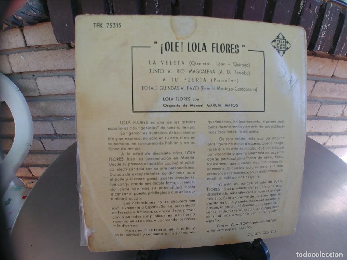 Discos de vinilo: LOLA FLORES-EP LA VELETA +3 - Foto 2