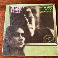 Discos de vinilo: AL BANO Y ROMINA POWER, EUROVISIÓN `76 - VIVIREMOS TODO DE NUEVO / MAI, MAI, MAI - SINGLE SELLO EPIC