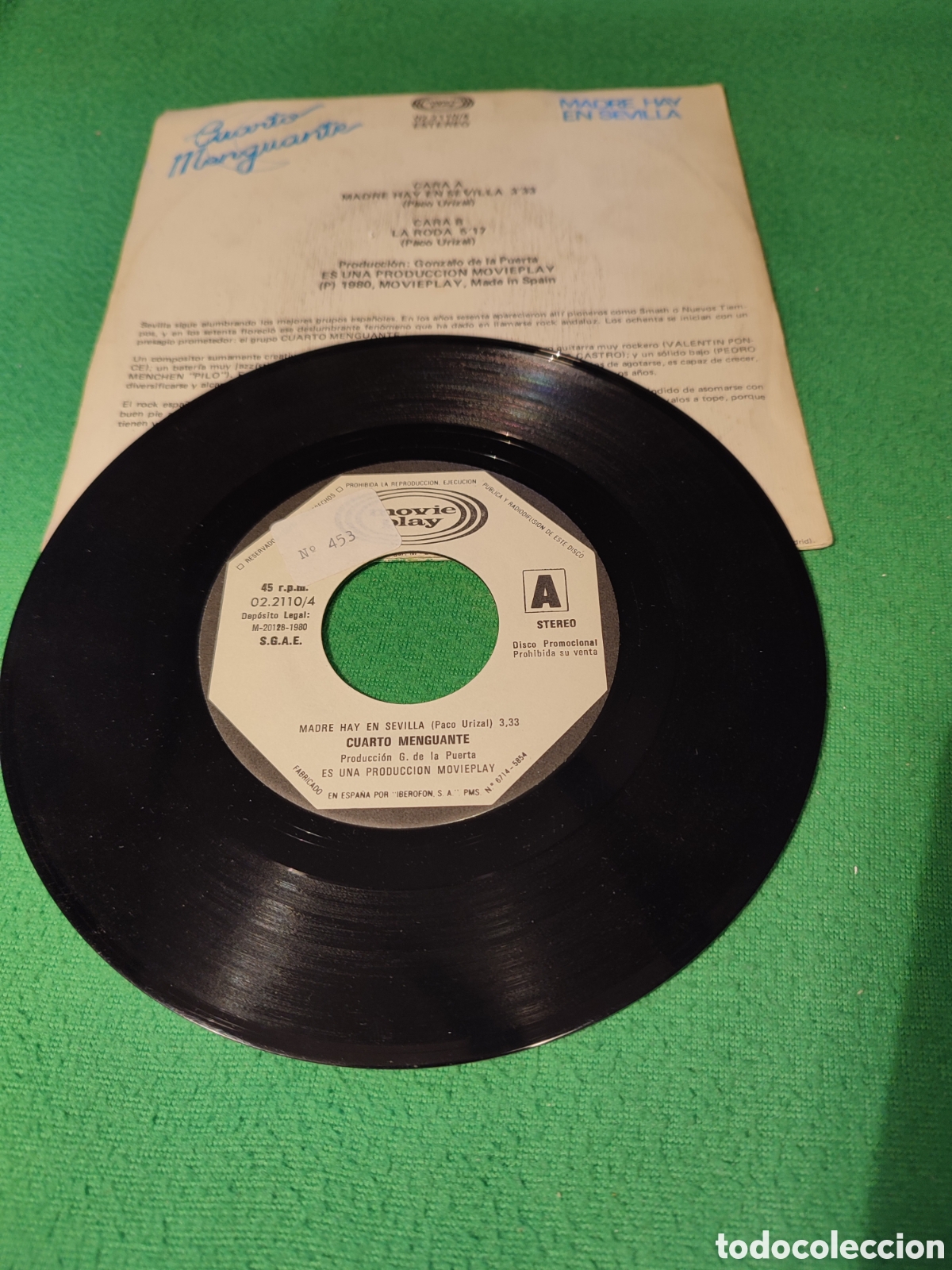Discos de vinilo: Cuarto Menguante - Madre hay en Sevilla - Foto 2