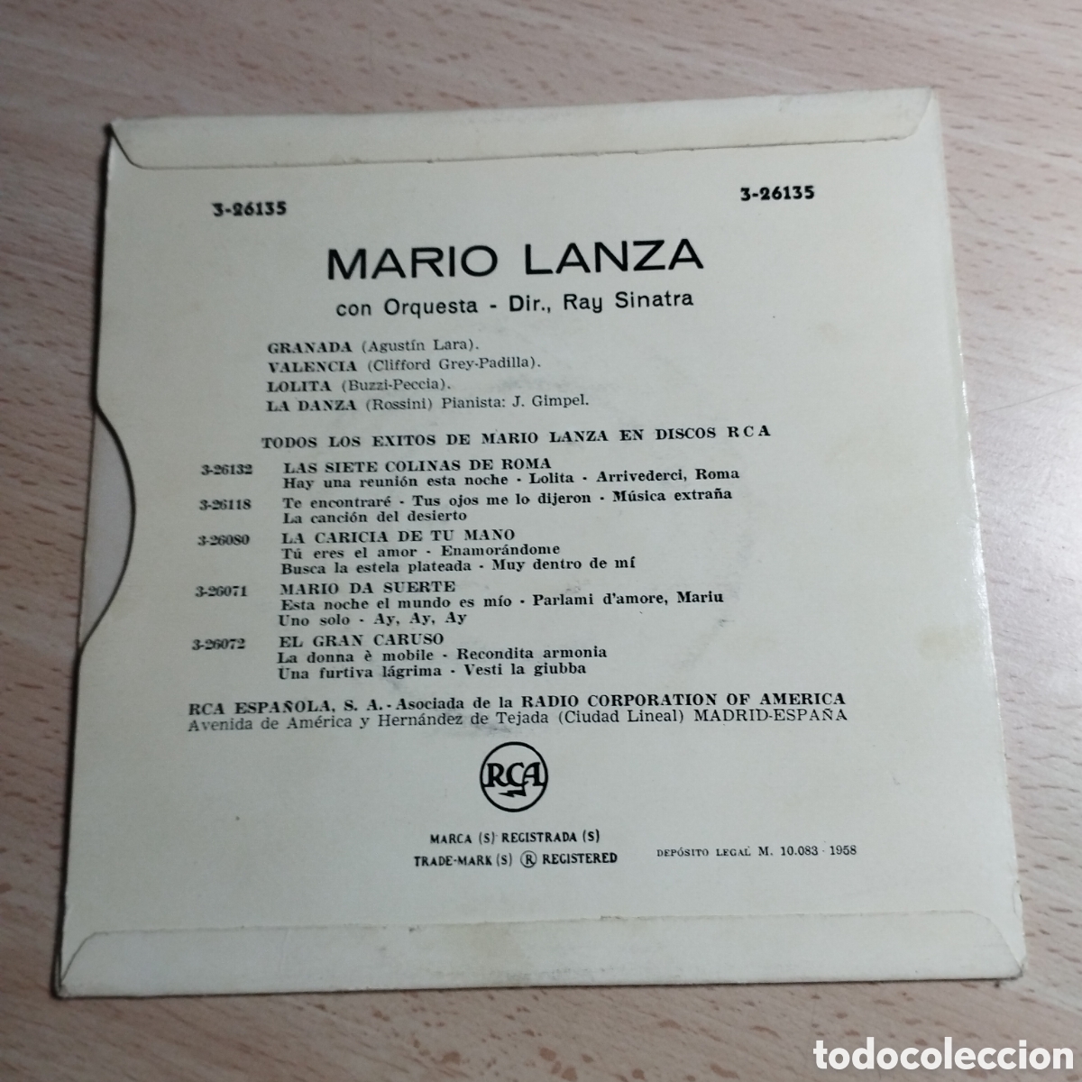 Discos de vinilo: EP 7&rdquo; Mario Lanza 1958 Granada + 3. - Foto 2