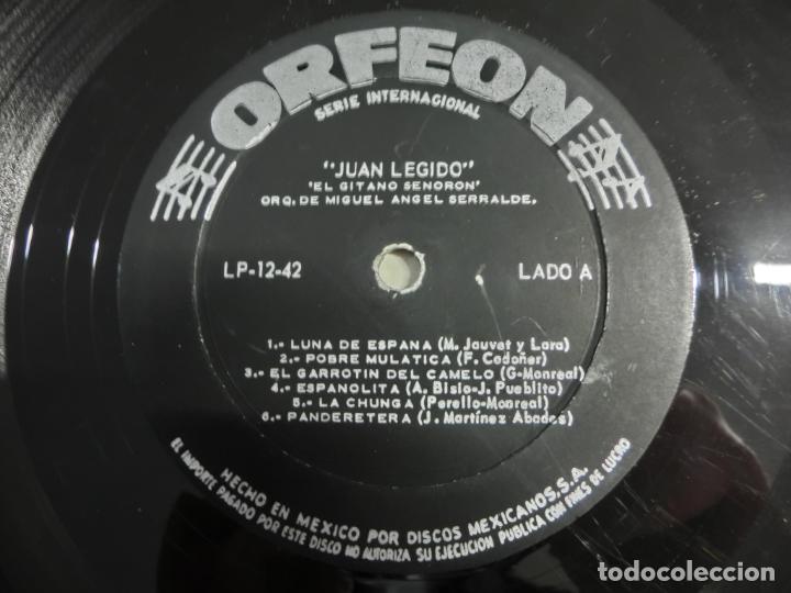 Discos de vinilo: Juan Legido - El gitano se&ntilde;oron - Foto 3