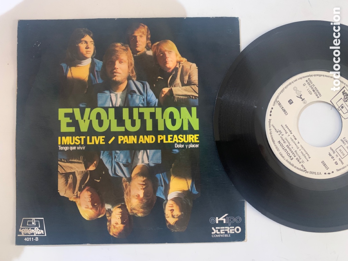 Discos de vinilo: Single ep promo Evolution - I Must Live de 1972 - Foto 2