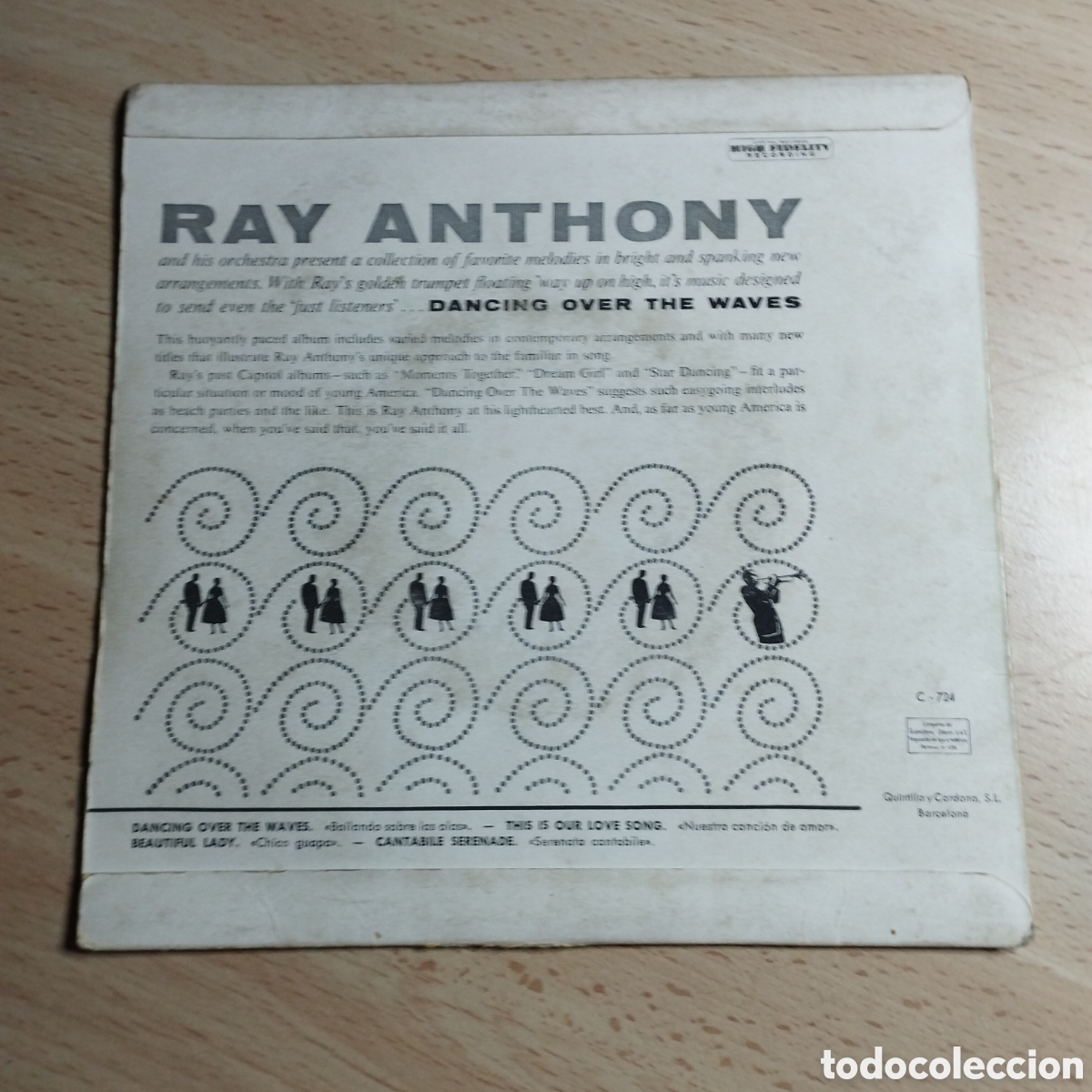 Discos de vinilo: EP 7&rdquo; Ray Anthony 1959 Dancing over the waves + 3. - Foto 2